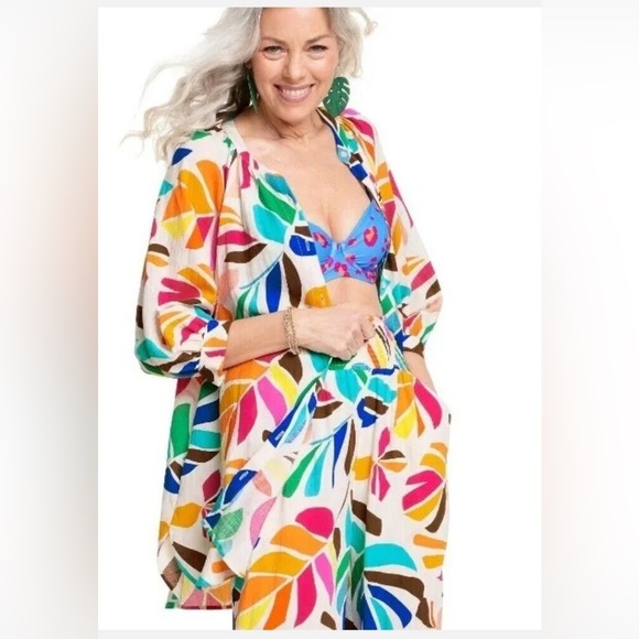 Tabitha Brown Colorful Summer Shirt Dress - Picture 2 of 4